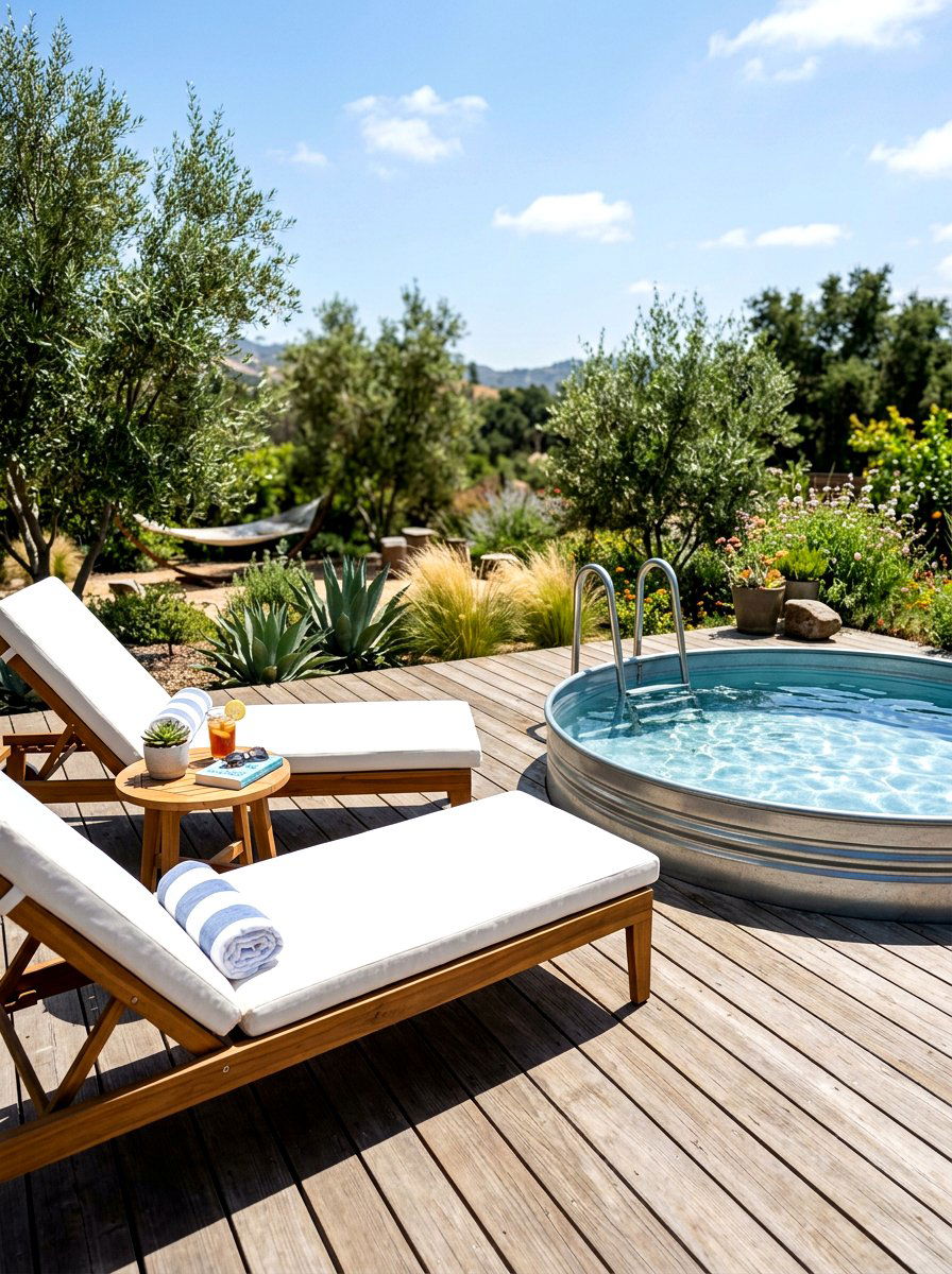 Stock Tank Pool With Lounge Chairs - 30 stock tank pool ideas