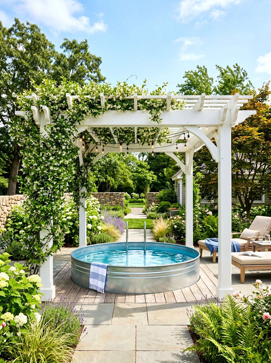Stock Tank Pool With Pergola - 30 stock tank pool ideas