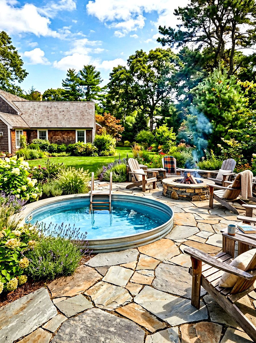 Stock Tank Pool With Stone Patio - 30 stock tank pool ideas