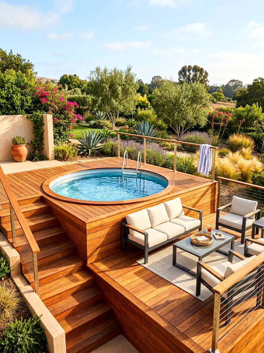 Stock Tank Pool With Wood Deck - 30 stock tank pool ideas