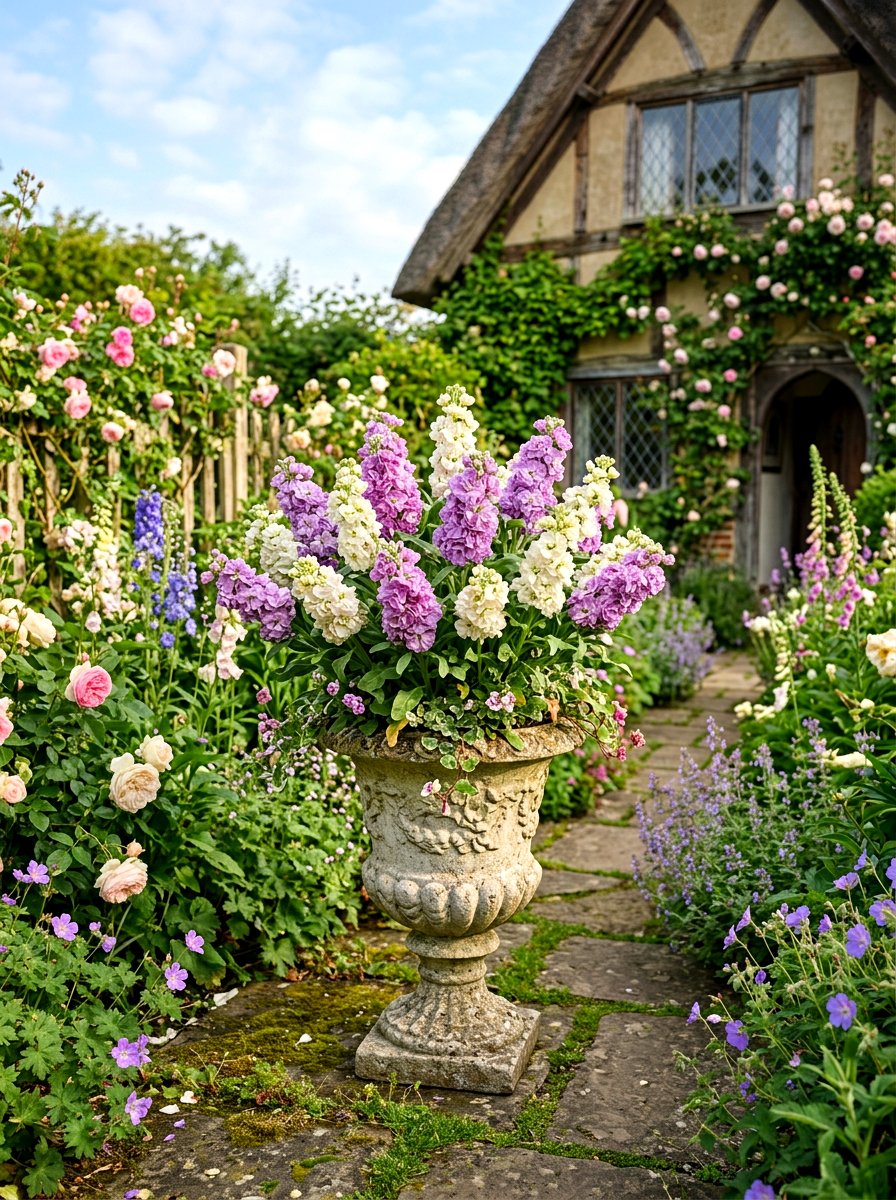 Stock fragrant planter - 30 balcony cut flower garden ideas