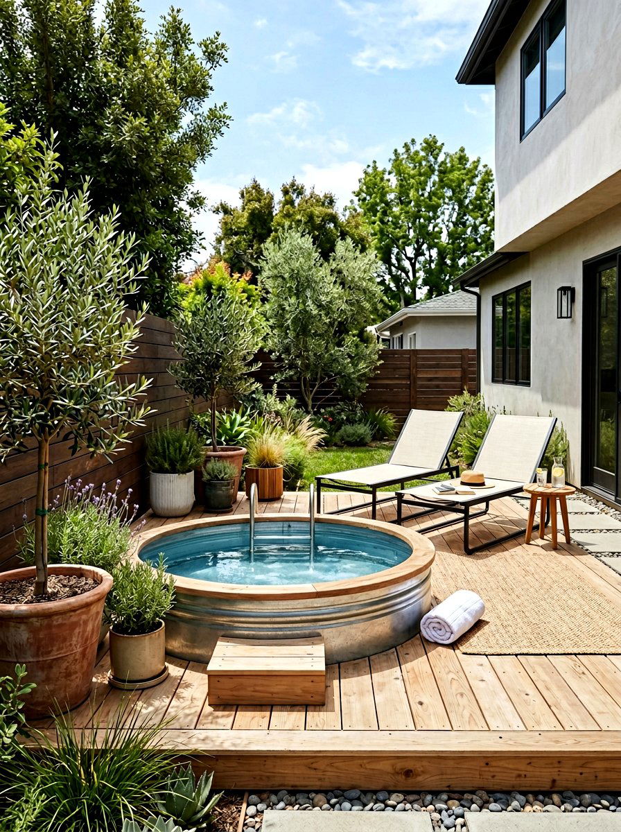 Stock tank pool - 30 backyard oasis ideas