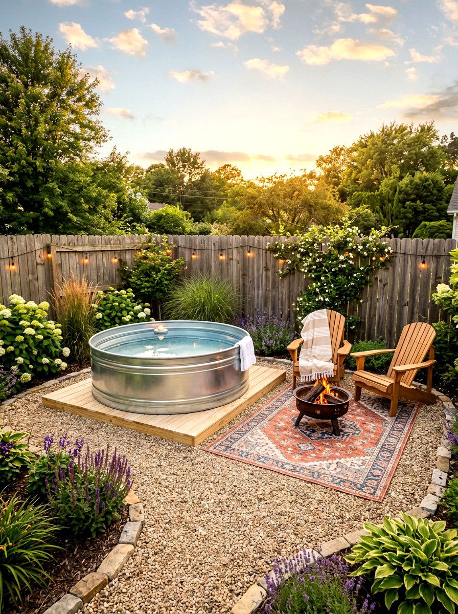 Stock tank pool backyard - 30 above ground pool ideas
