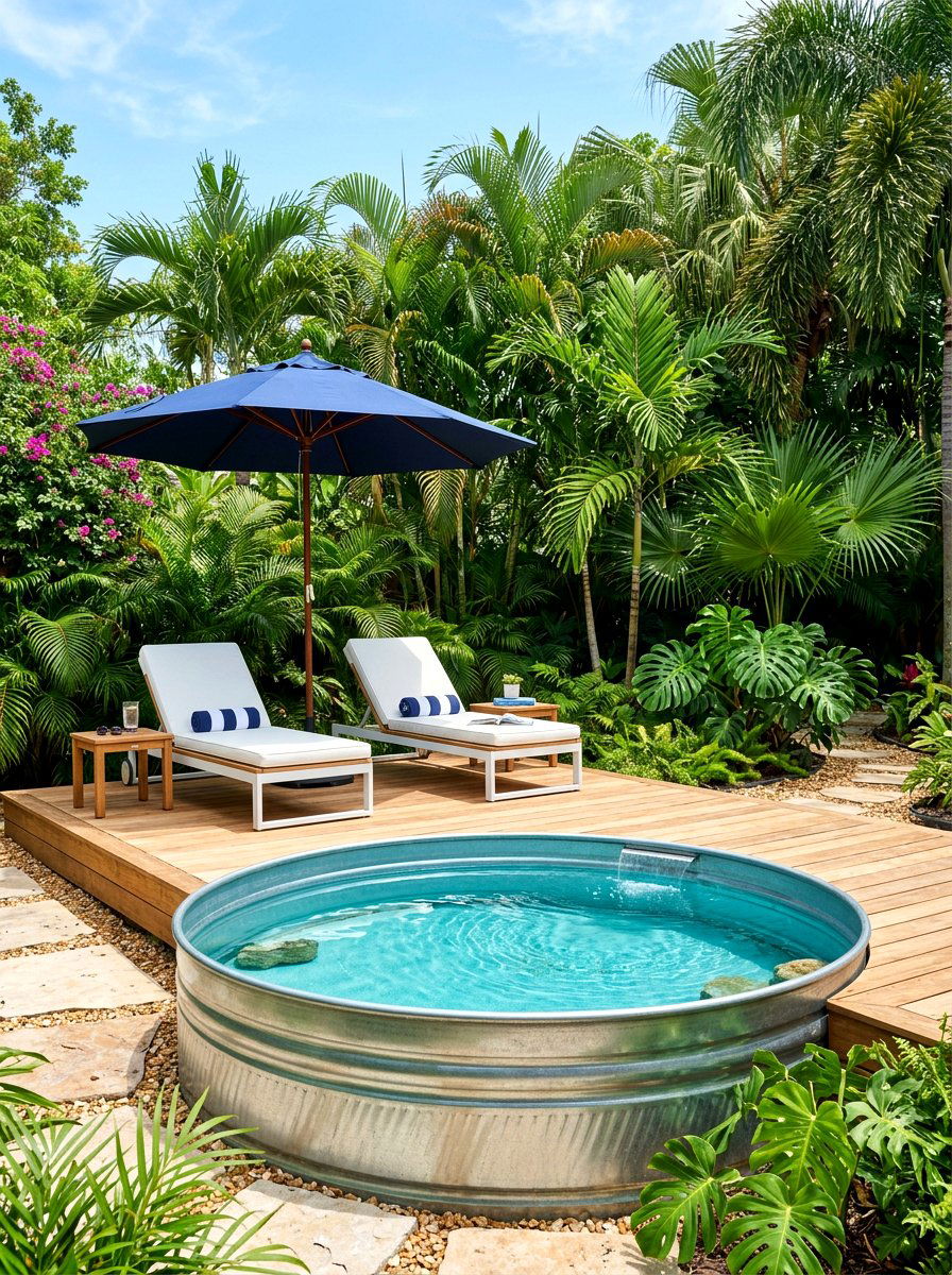 Stock tank pool lounge - 30 backyard party ready ideas