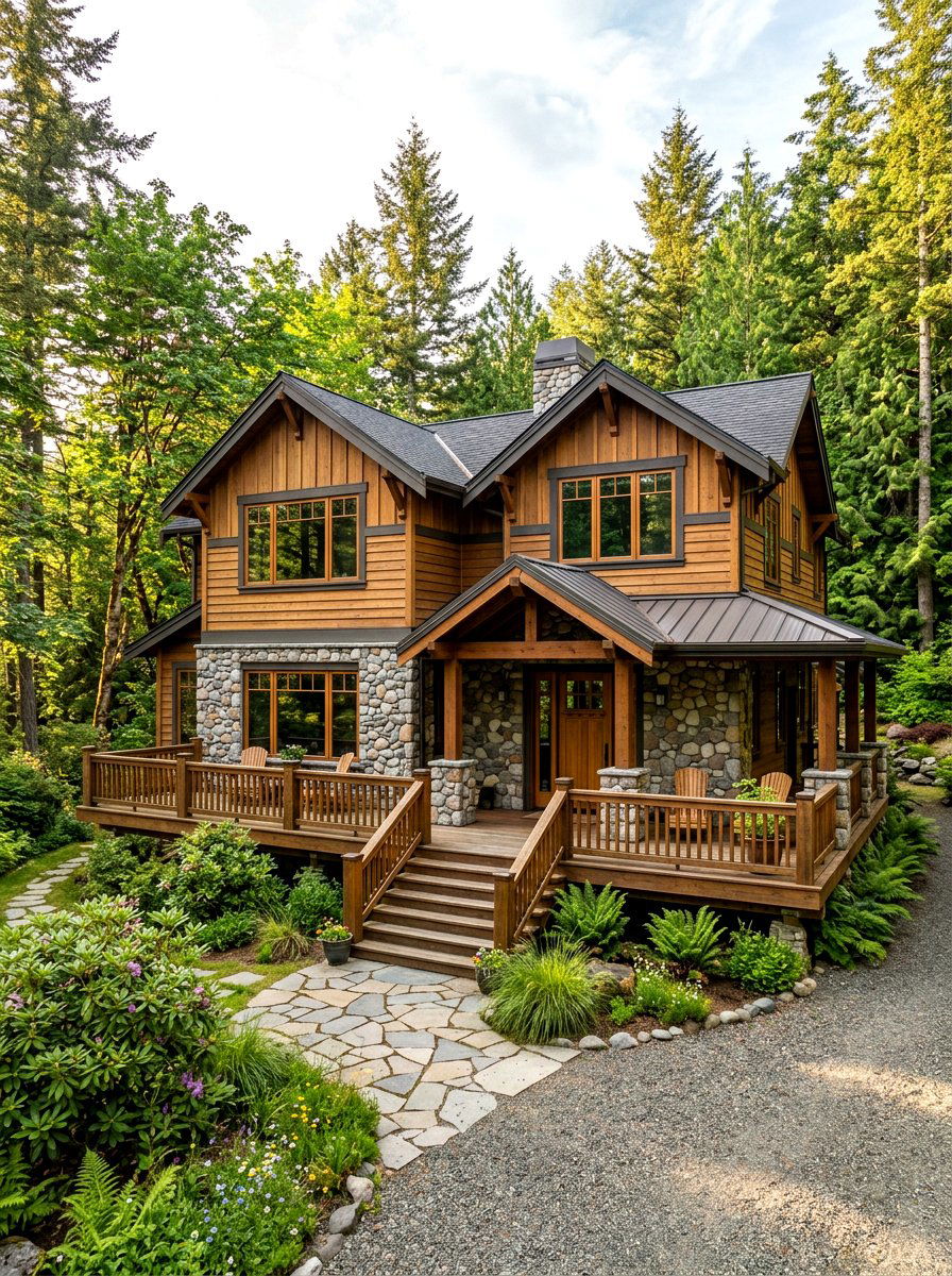 Stone And Cedar Siding - 30 stone house exterior ideas
