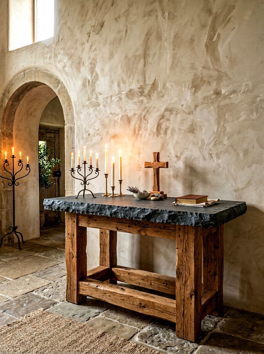 Stone And Wood Altar - 30 home altar ideas