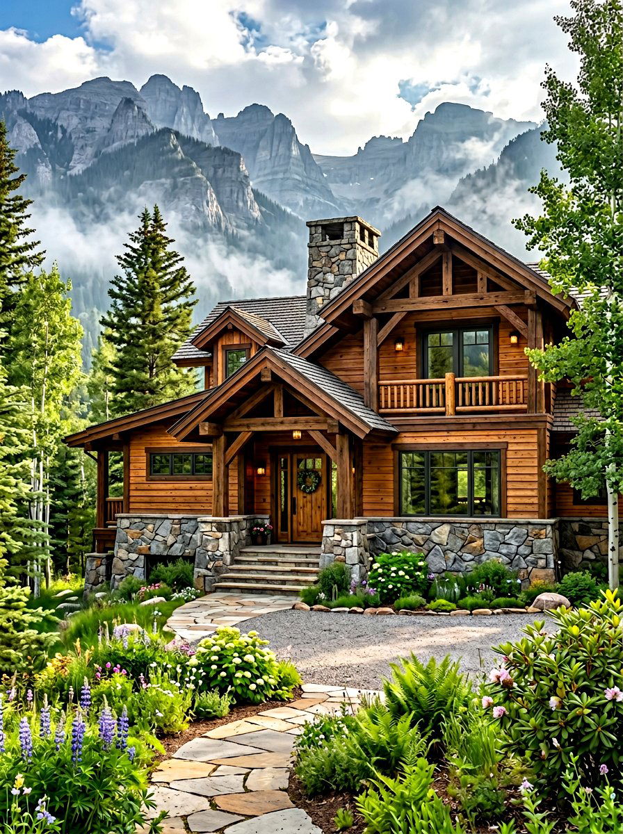 Stone And Wood Exterior - 30 mountain house exterior ideas