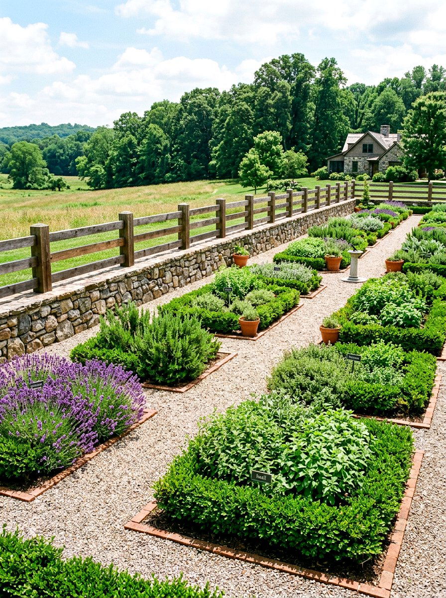 Stone And Wood Post Fence - 30 herb garden fence ideas