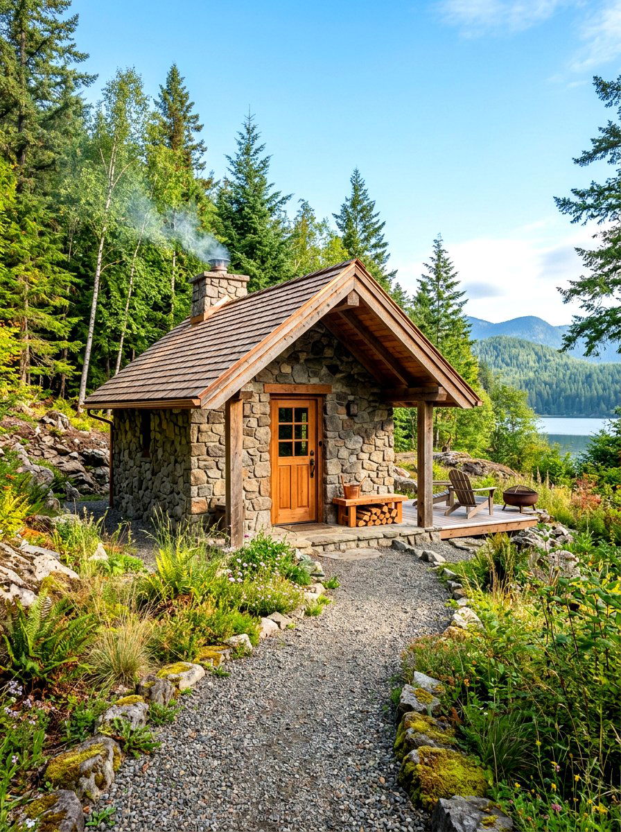 Stone And Wood Sauna - 30 sauna shed ideas