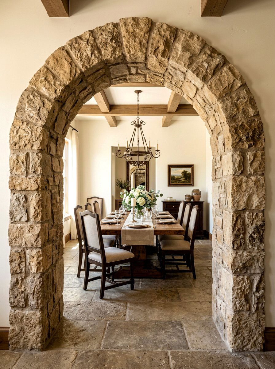 Stone Arched Room Divider - 30 arched room divider ideas