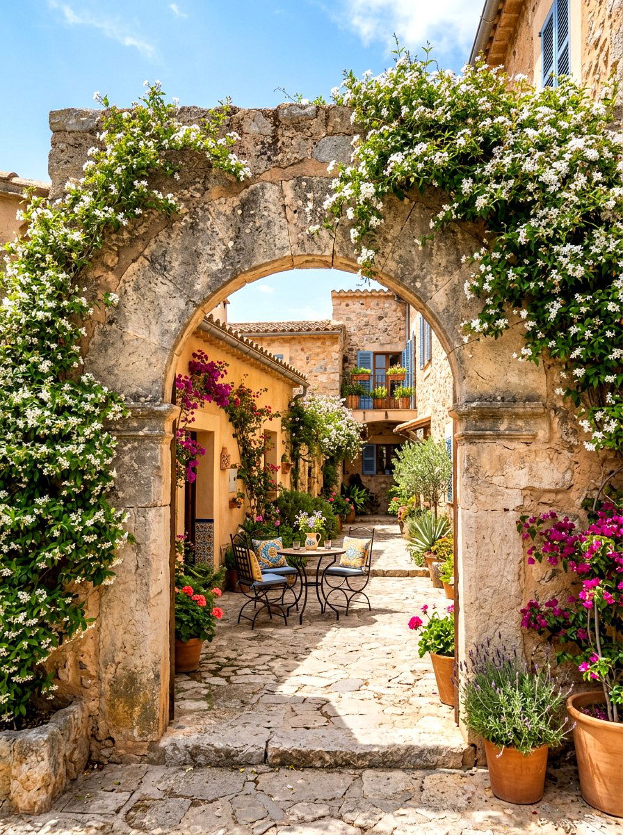 Stone Archway Entrance - 30 Mediterranean patio ideas