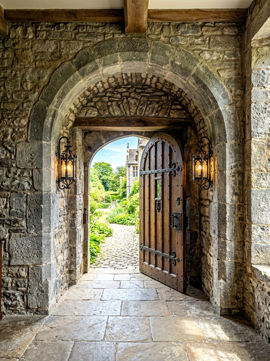 Stone Archway Entry - 30 covered entryway ideas