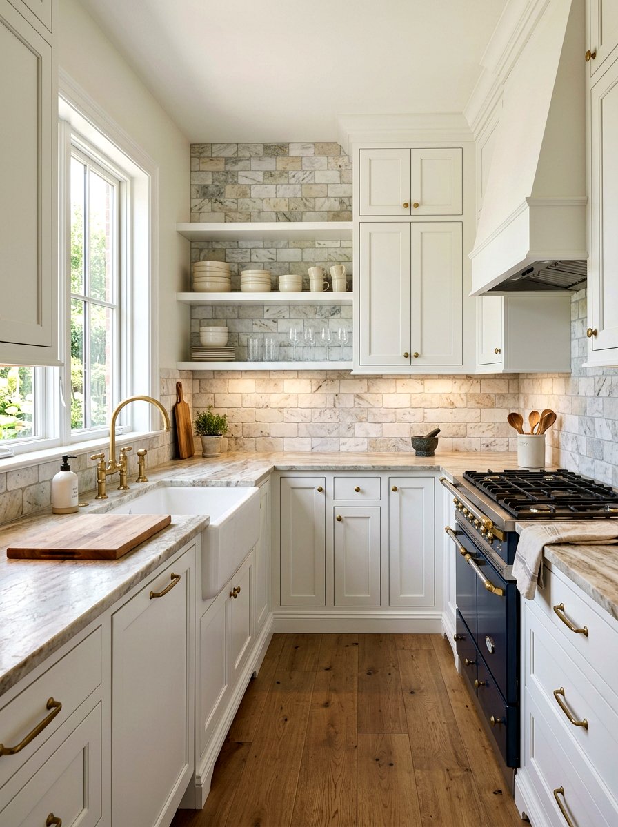 Stone Backsplash Scullery - 30 traditional prep kitchen ideas