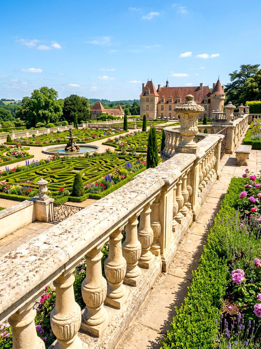 Stone Balustrade - 30 formal garden ideas