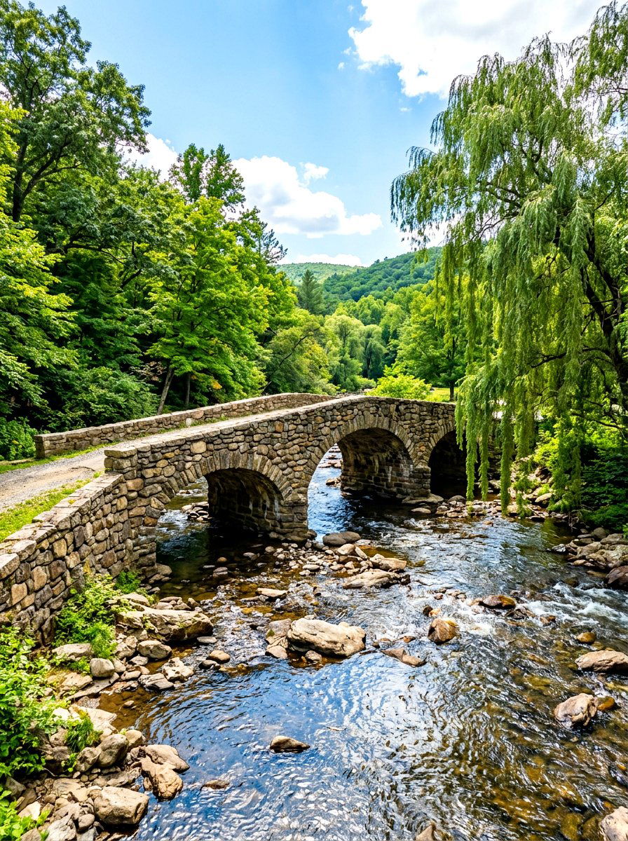 Stone Bridge Crossing - 30 stream garden ideas