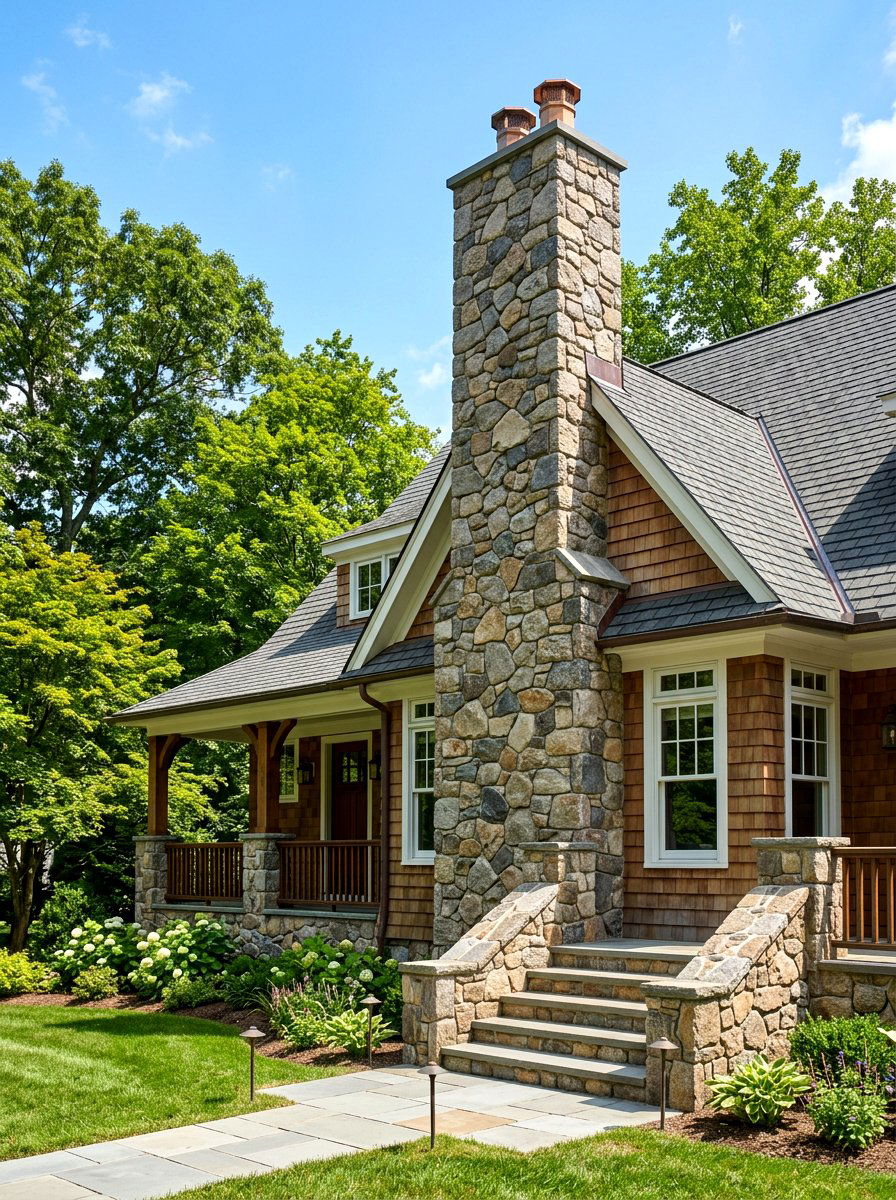 Stone Chimney Stack - 30 cottage exterior ideas