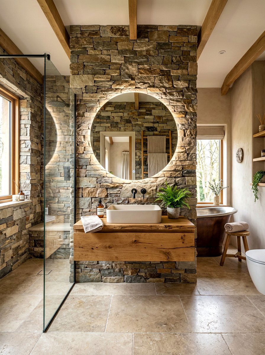 Stone Cladding Bathroom Wall - 30 decorative stone ideas