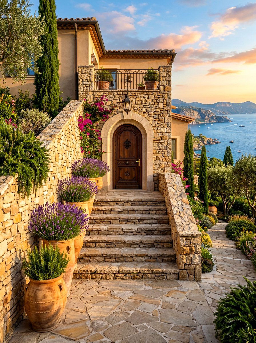 Stone Cladding Finish - 30 front steps makeover ideas