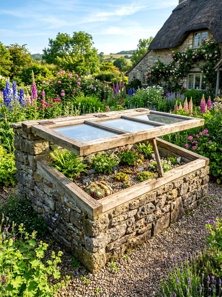 Stone Cold Frame - 30 cold frame garden ideas
