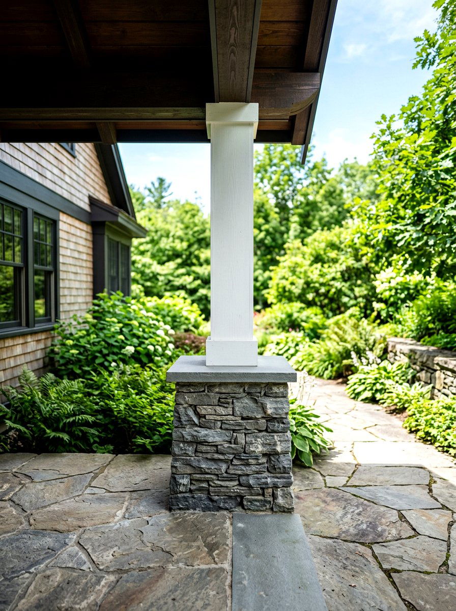 Stone Column Pedestal - 30 porch columns decor ideas