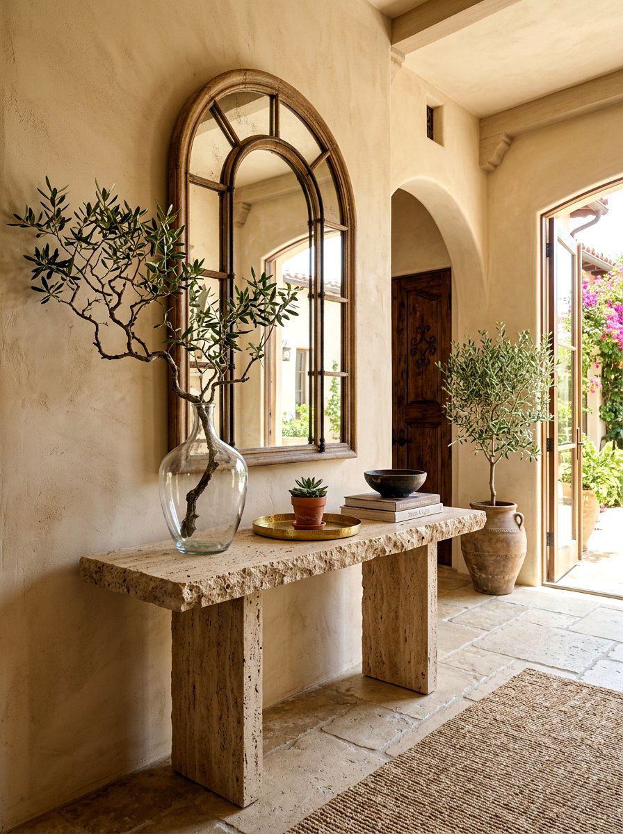 Stone Console Table - 30 front hall console ideas
