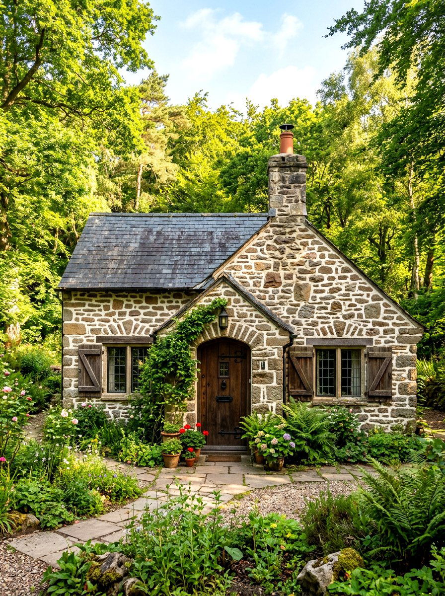 Stone Cottage Facade - 30 storybook cottage exterior ideas