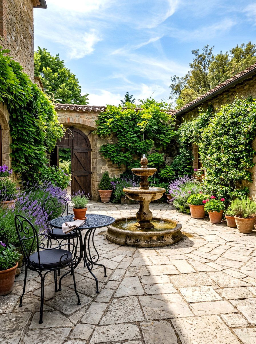Stone Courtyard - 30 exterior seating area ideas