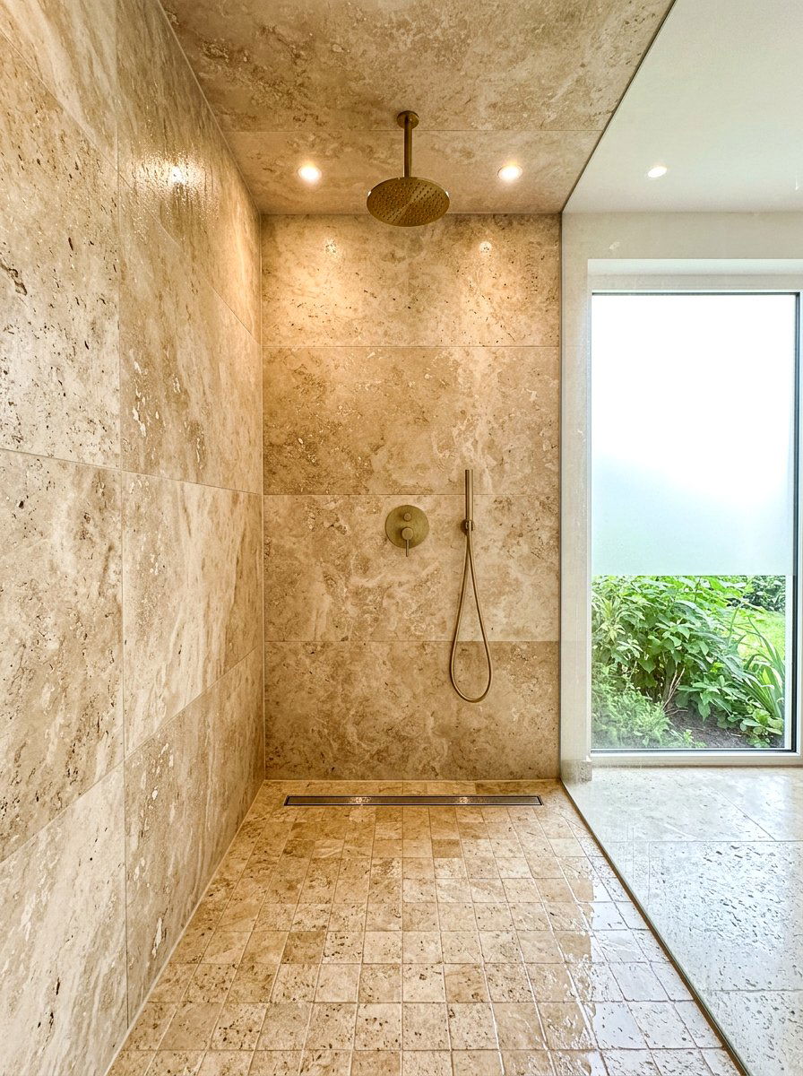 Stone Drenched Shower - 30 bathroom shower ideas