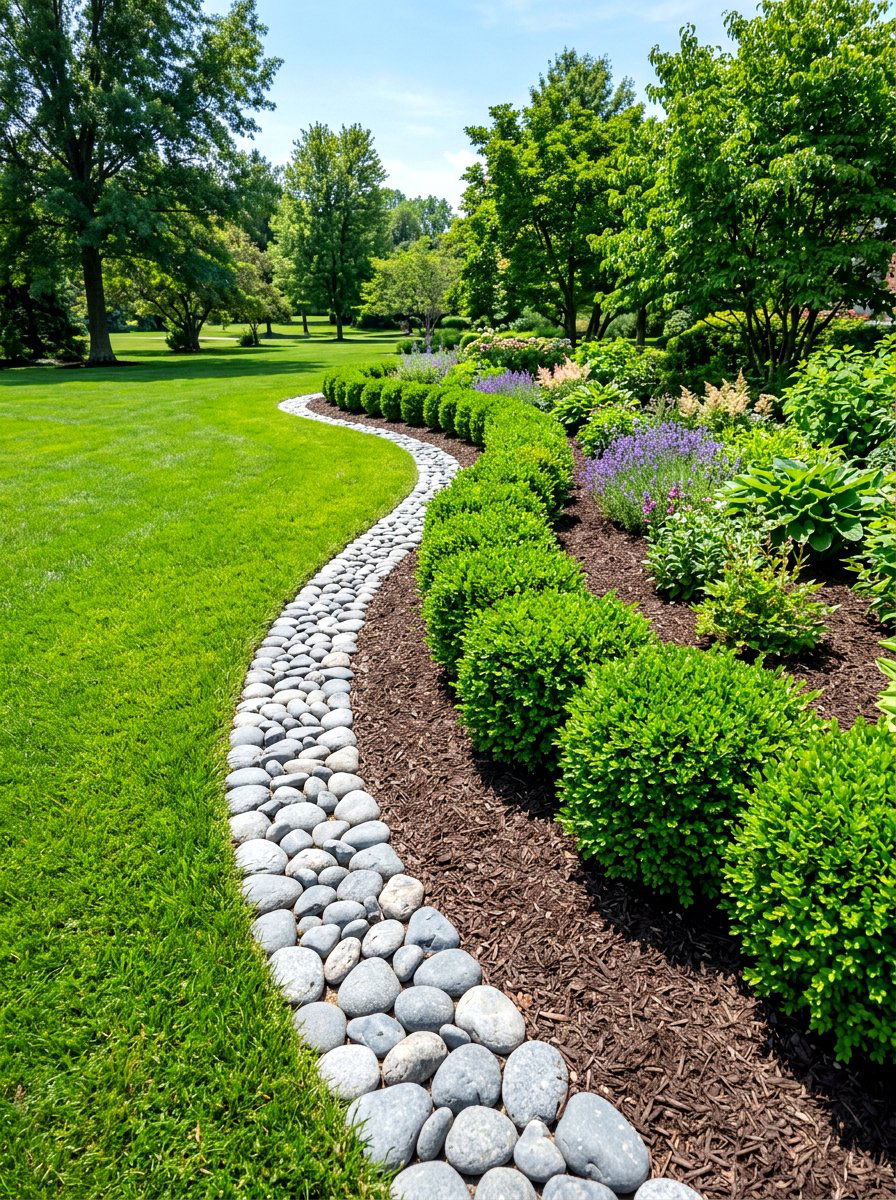 Stone Edging Border - 30 budget backyard ideas