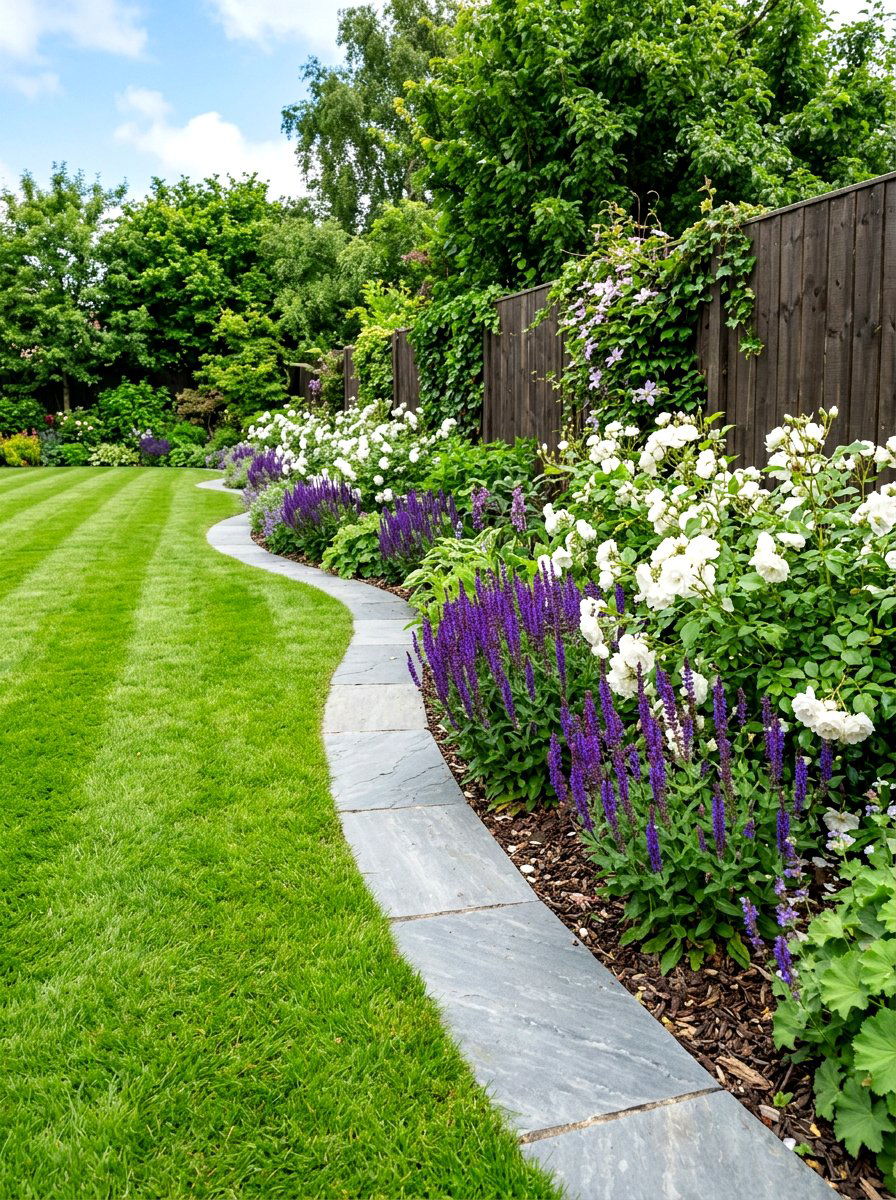 Stone Edging Flower Border - 30 fence line flower bed ideas