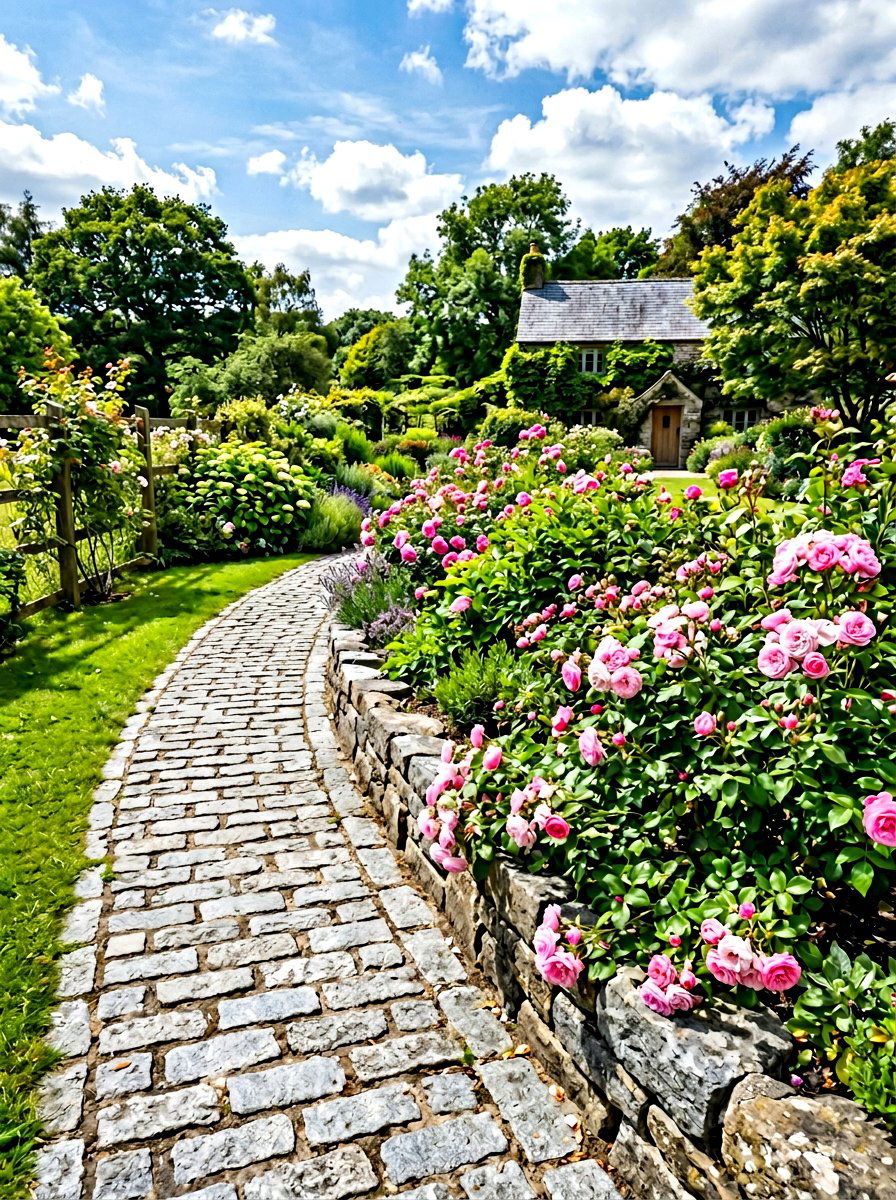 Stone Edging For Walkway - 30 flower bed landscaping ideas