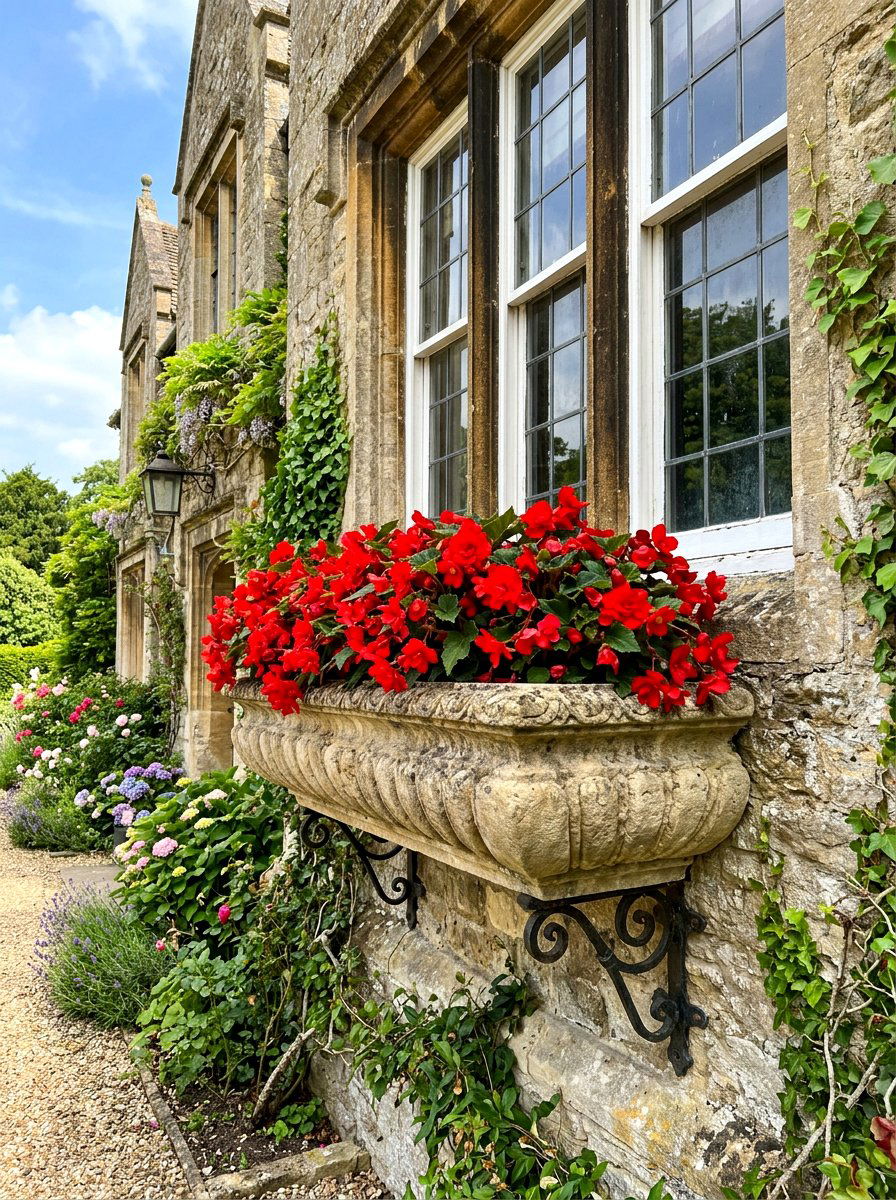 Stone Effect Window Planter - 30 exterior flower box ideas
