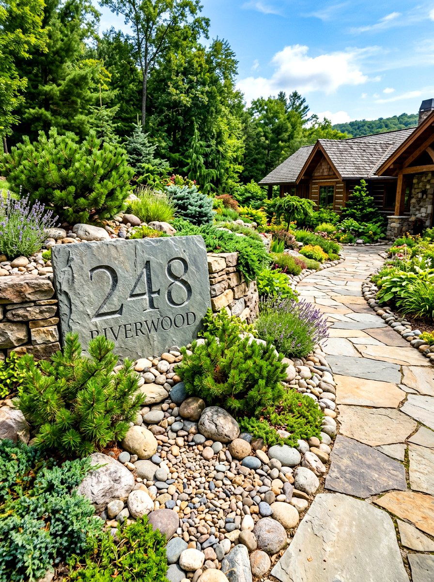 Stone Engraved House Numbers - 30 house numbers curb appeal ideas