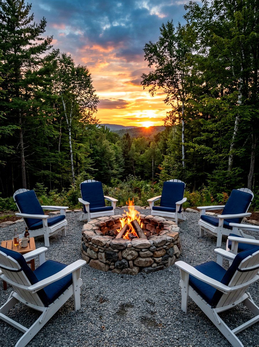 Stone Fire Pit Gathering - 30 Nancy Meyers outdoor dining ideas