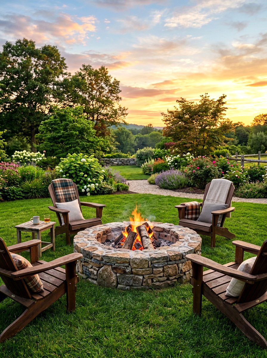 Stone Fire Pit - 30 backyard fire pit ideas