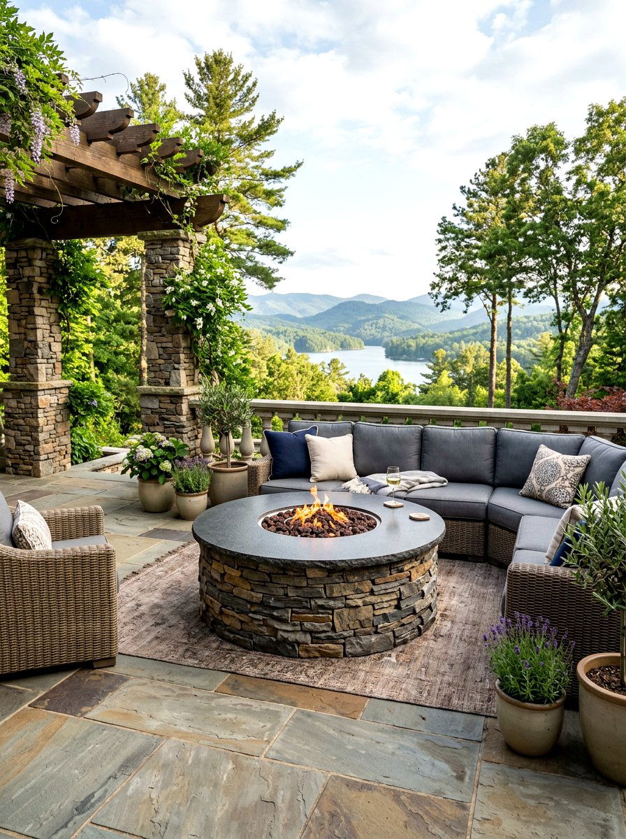 Stone Fire Table - 30 deck fire table ideas