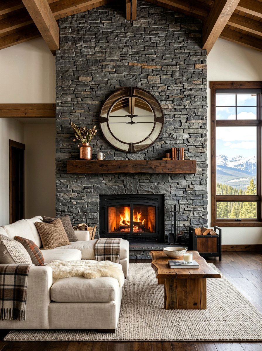 Stone Fireplace Accent Wall - 30 accent wall ideas