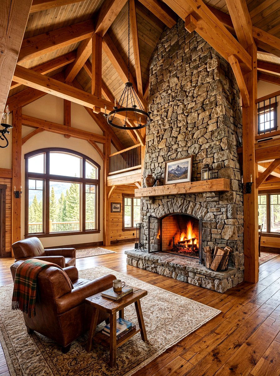 Stone Fireplace Vaulted Great Room - 30 vaulted great room ideas