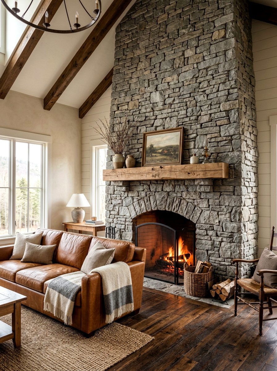 Stone Fireplace Wall - 30 fireplace wall living room ideas
