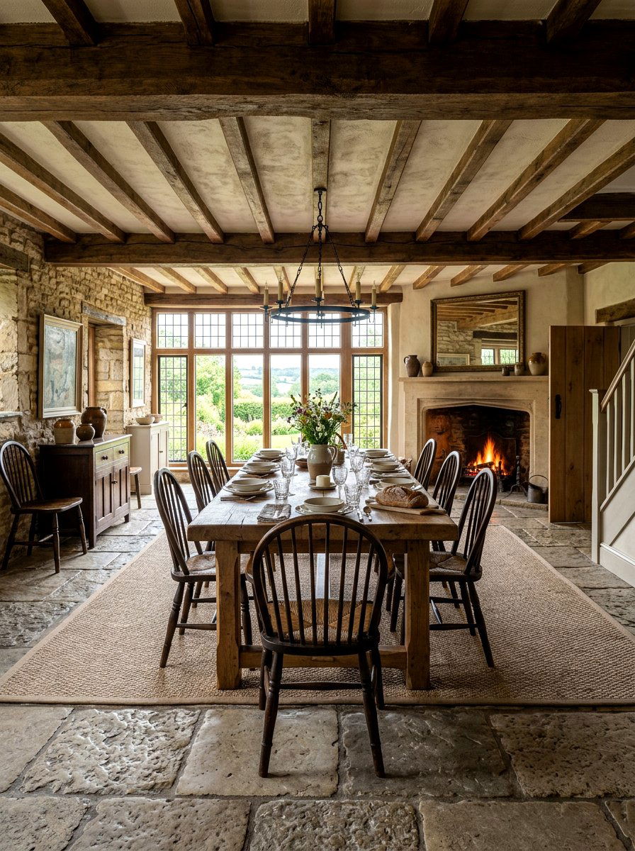 Stone Floor Dining Room - 30 English dining room ideas