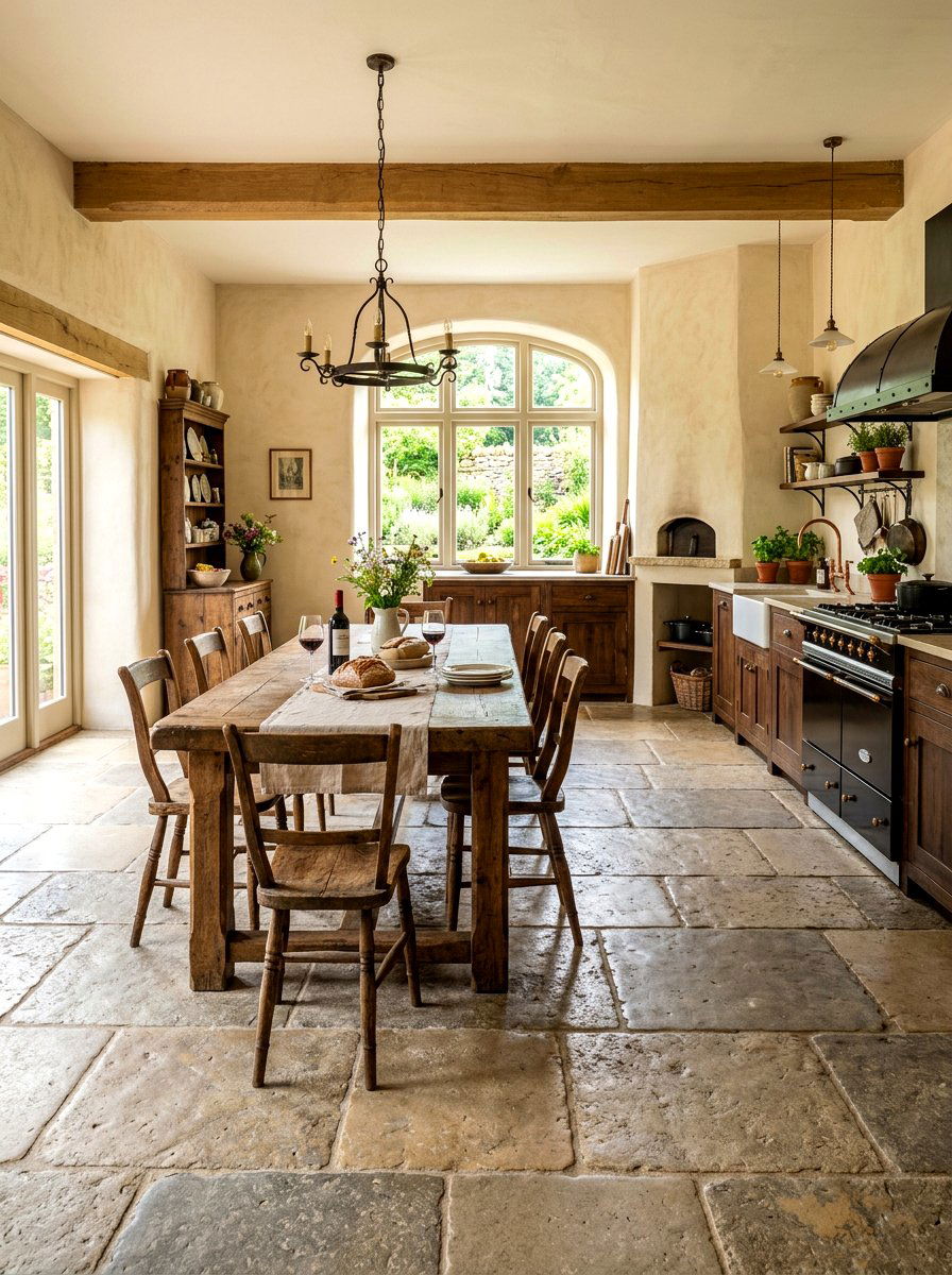 Stone Floor Kitchen - 30 old world kitchen ideas