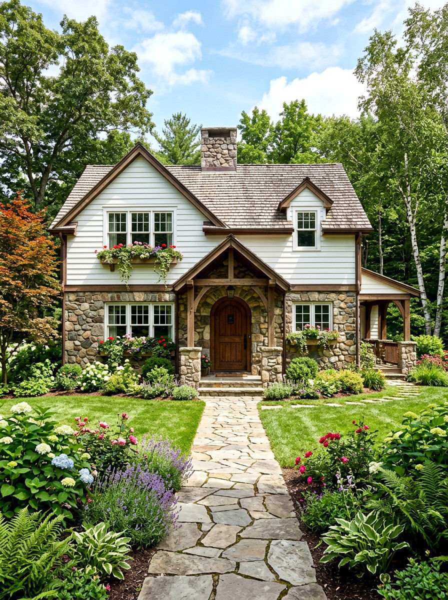Stone Foundation Cottage - 30 tiny cottage exterior ideas