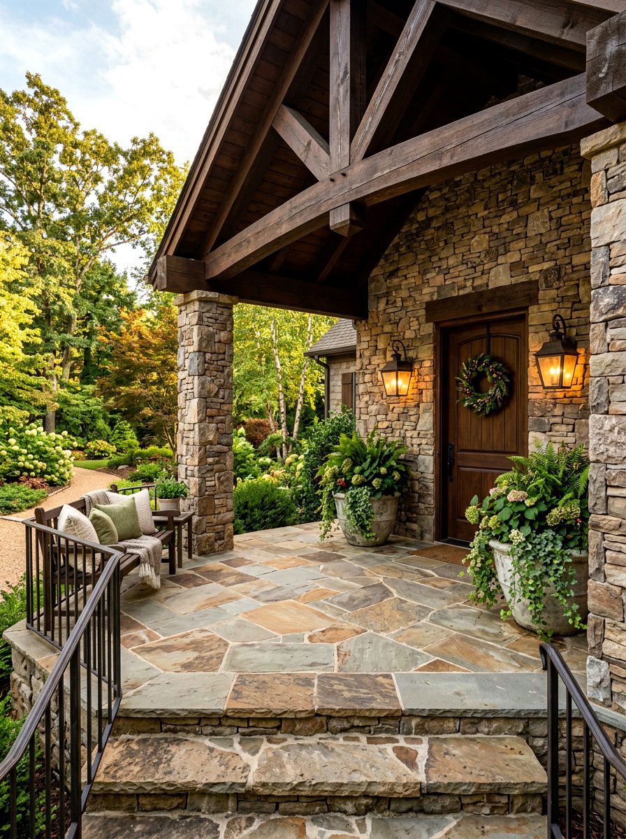 Stone Front Porch - 30 front porch entry ideas