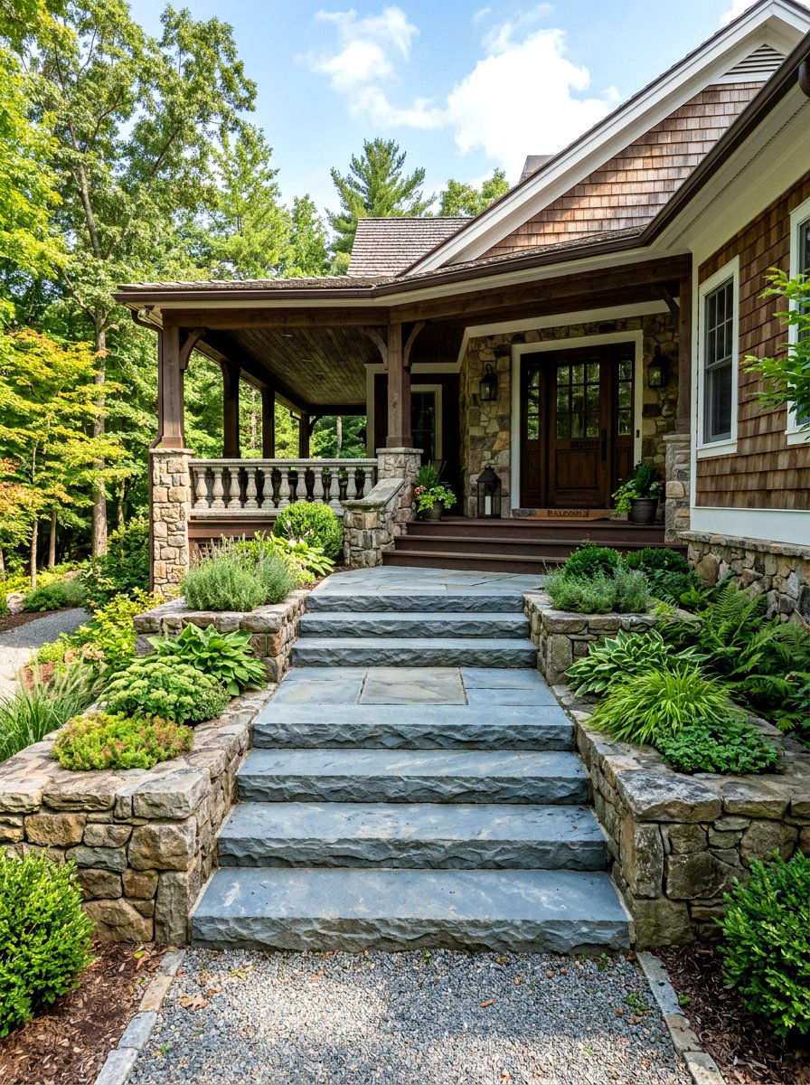 Stone Front Steps - 30 viral front porch ideas