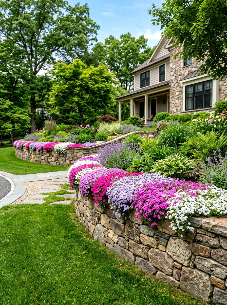 Stone Front Yard Retaining Wall - 30 simple front yard ideas