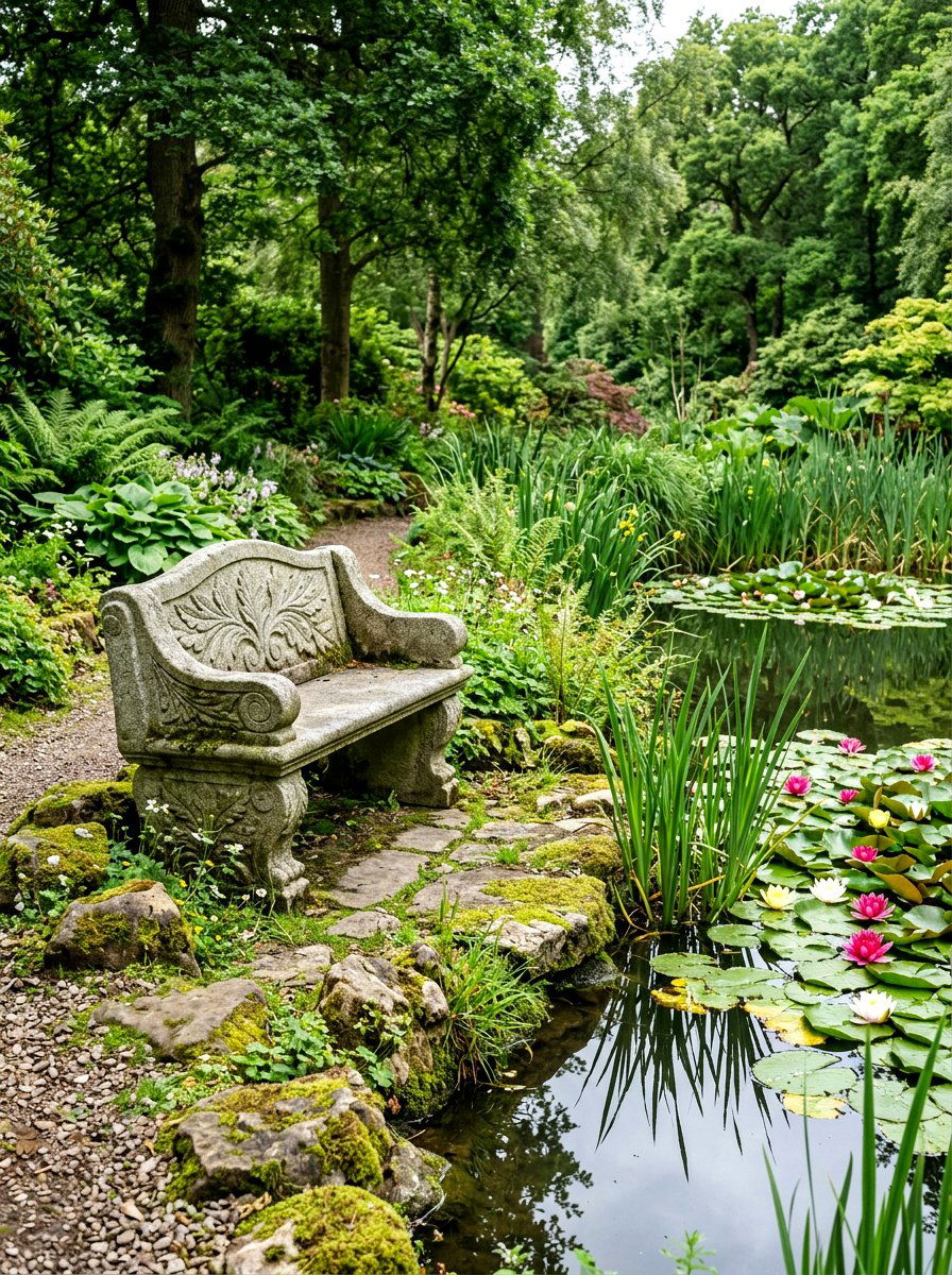 Stone Garden Bench - 30 garden furniture ideas