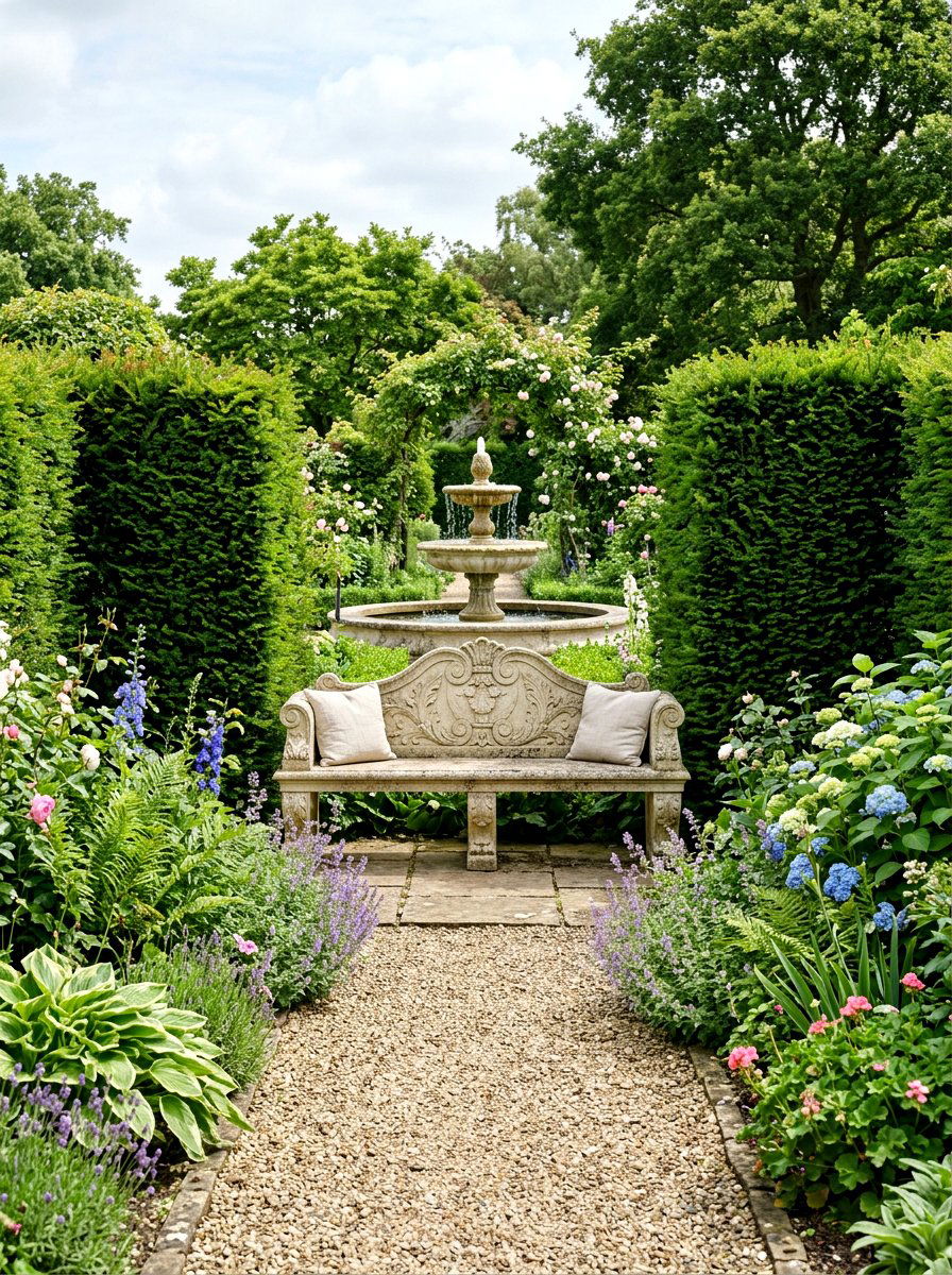 Stone Garden Bench - 30 outdoor bench ideas