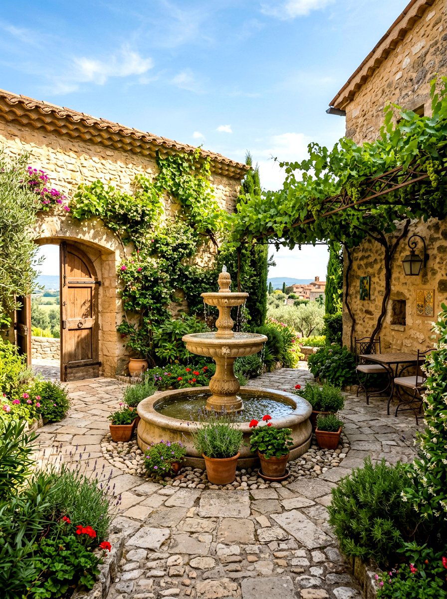 Stone Garden Courtyard - 30 hidden garden room backyard ideas