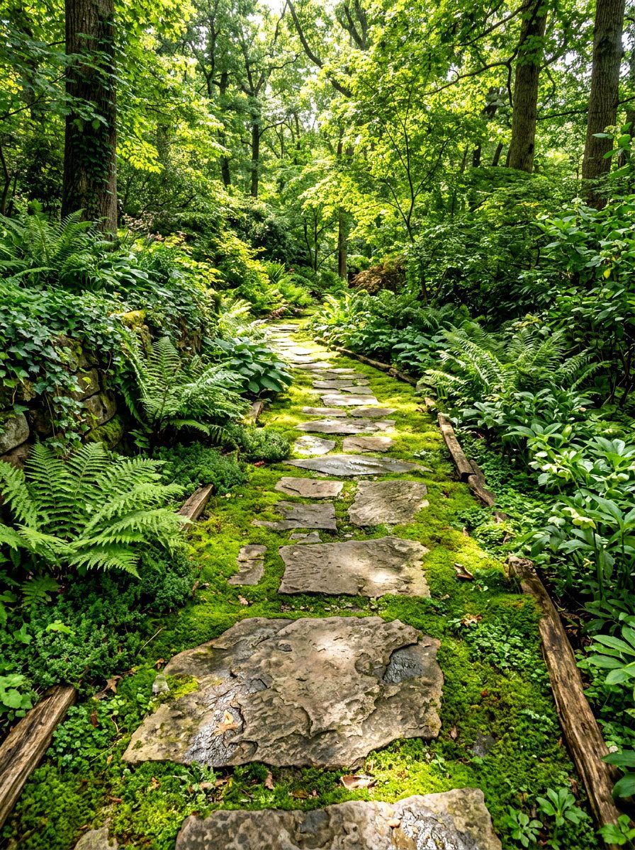 Stone Garden Path - 30 budget landscaping ideas