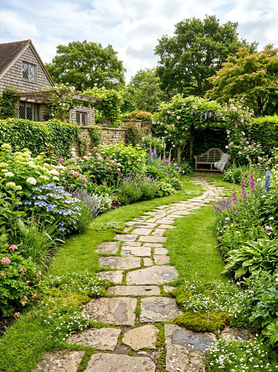 Stone Garden Path - 30 Nancy Meyers garden ideas